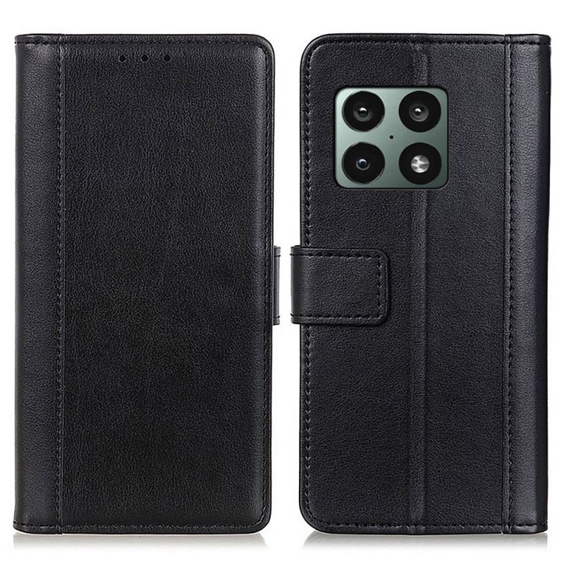 Capa Flip Para OnePlus 10 Pro 5G Versão Colorida Efeito Couro