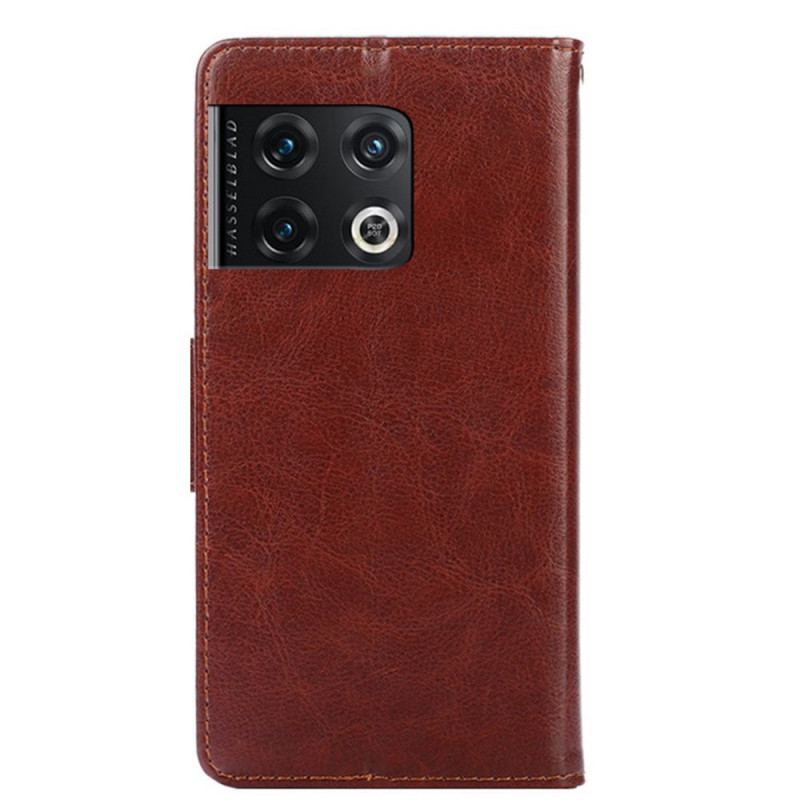 Capa Folio Para OnePlus 10 Pro 5G Couro Sintético Retrô