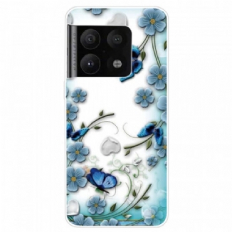 Capa Para OnePlus 10 Pro 5G Borboletas E Flores Retrô