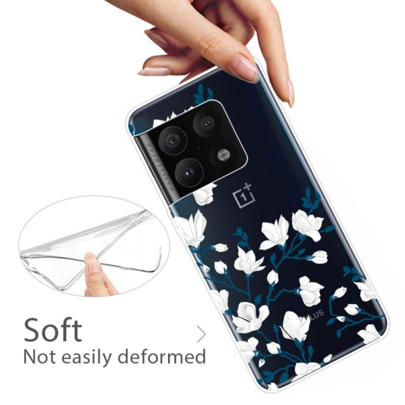 Capa Para OnePlus 10 Pro 5G Flores Brancas