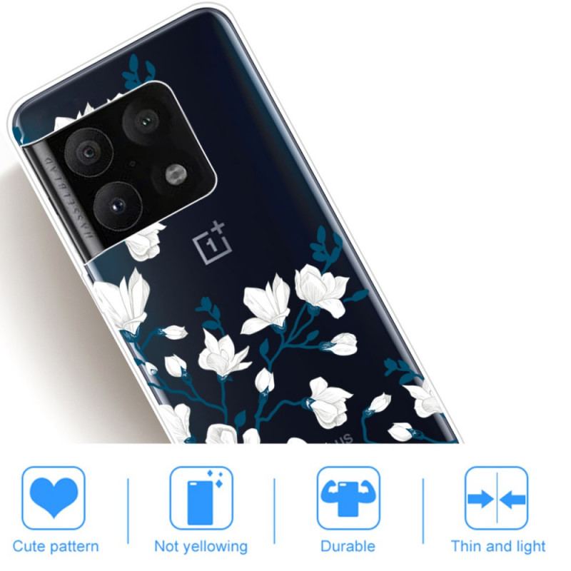 Capa Para OnePlus 10 Pro 5G Flores Brancas