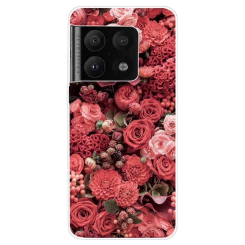 Capa Para OnePlus 10 Pro 5G Flores Cor De Rosa