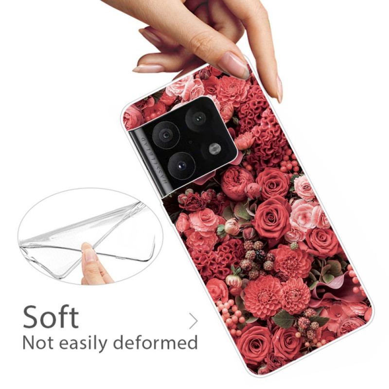 Capa Para OnePlus 10 Pro 5G Flores Cor De Rosa