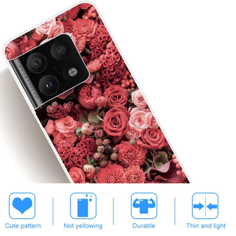 Capa Para OnePlus 10 Pro 5G Flores Cor De Rosa