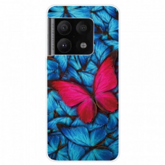 Capa Para OnePlus 10 Pro 5G Mangueira Borboleta Fúcsia