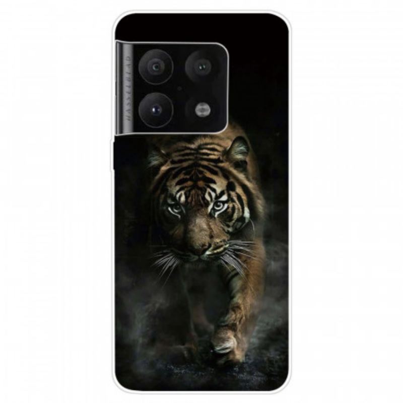 Capa Para OnePlus 10 Pro 5G Tigre Flexível Na Névoa