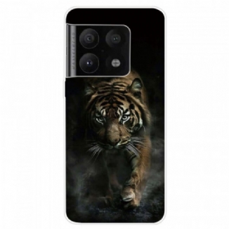 Capa Para OnePlus 10 Pro 5G Tigre Flexível Na Névoa