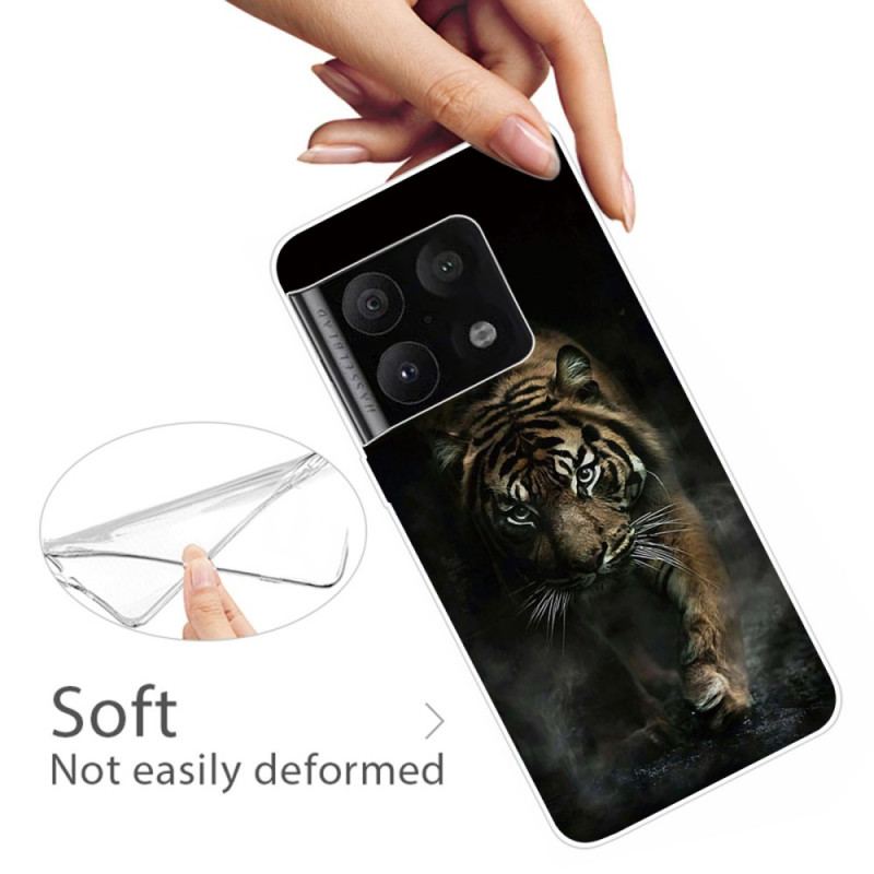 Capa Para OnePlus 10 Pro 5G Tigre Flexível Na Névoa