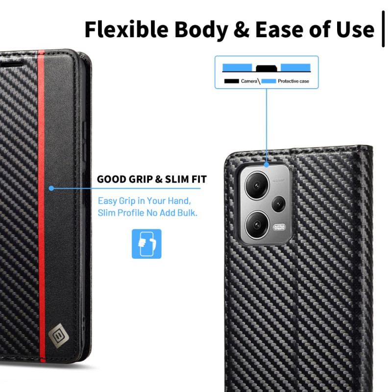 Capa De Celular Para Poco X5 5G Flip Fibra De Carbono Lc.imeeke