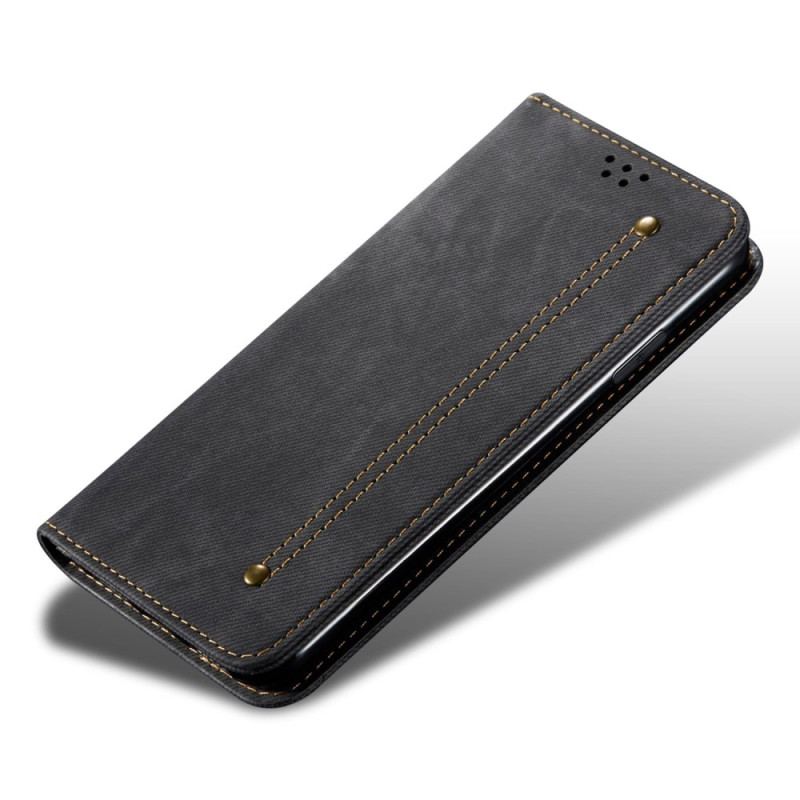 Capa De Celular Para Poco X5 5G Flip Tecido Jeans