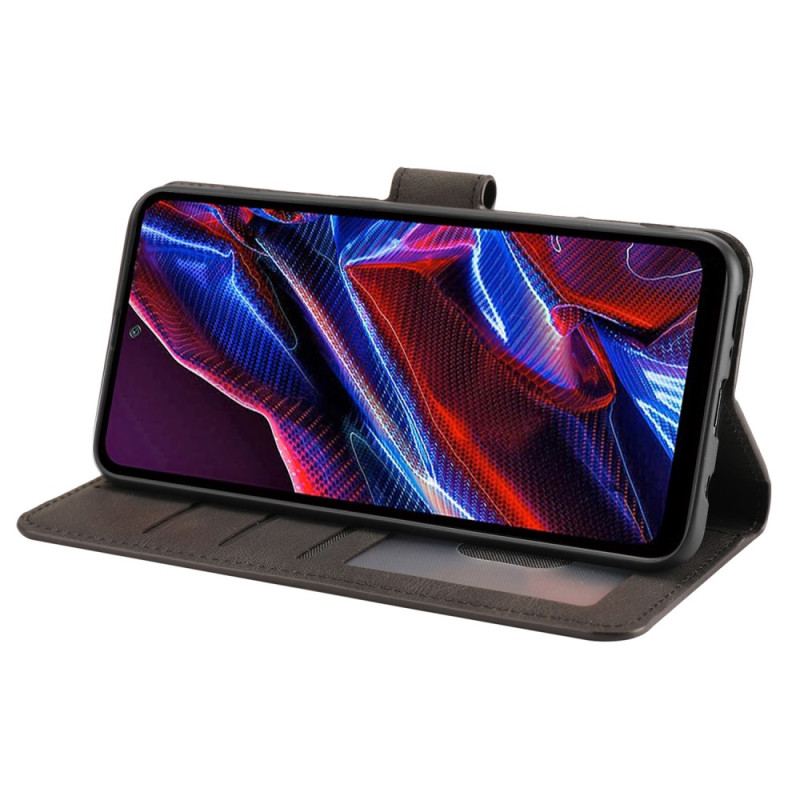 Capa Flip Para Poco X5 5G De Cordão Strappy Retrô