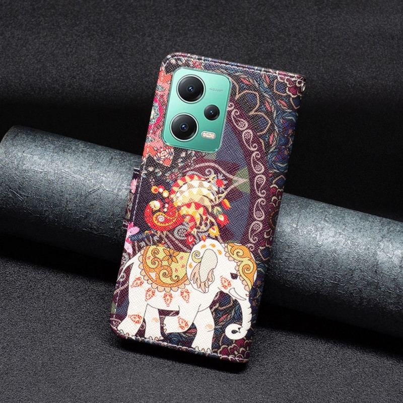 Capa Flip Para Poco X5 5G Elefante Tribal