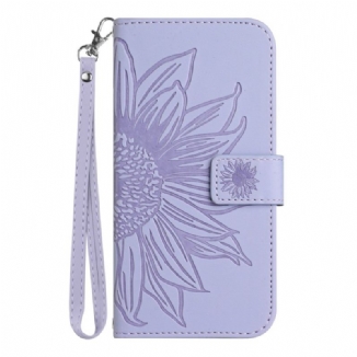 Capa Flip Para Poco X5 5G Flor Com Cordão