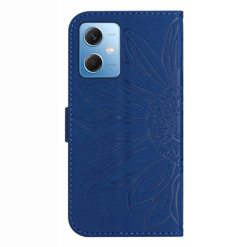 Capa Flip Para Poco X5 5G Flor Com Cordão