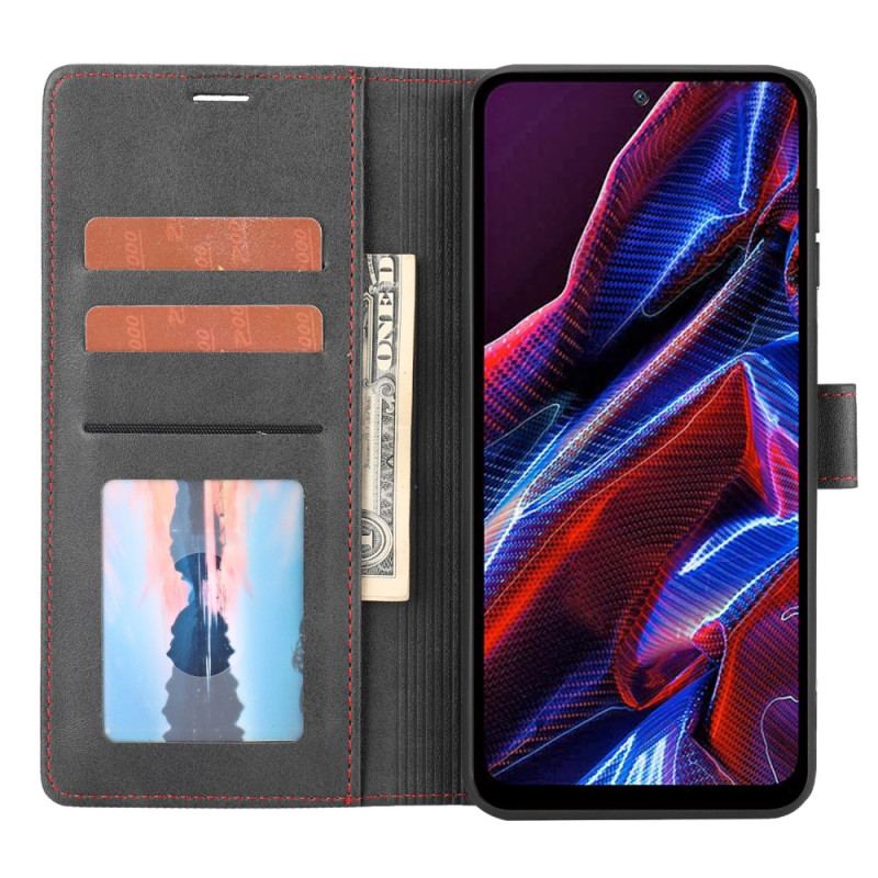 Capa Flip Para Poco X5 5G Linha Efeito Couro