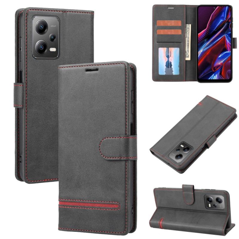 Capa Flip Para Poco X5 5G Linha Efeito Couro