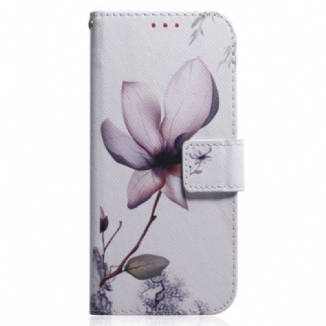 Capa Folio Para Poco X5 5G De Cordão Flor De Alça Antiga