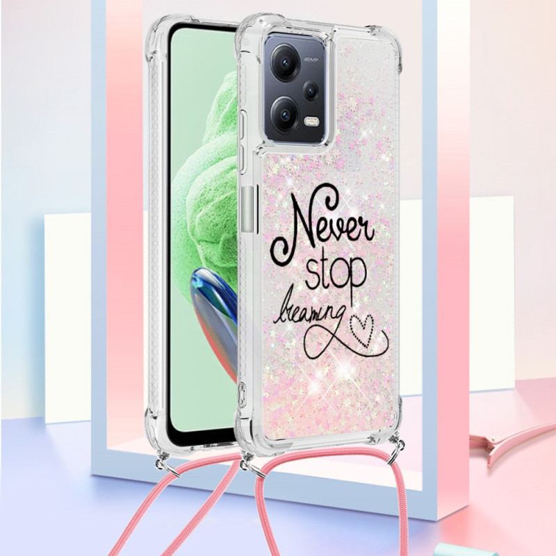 Capa Para Poco X5 5G De celular Cordão De Glitter Nunca Pare