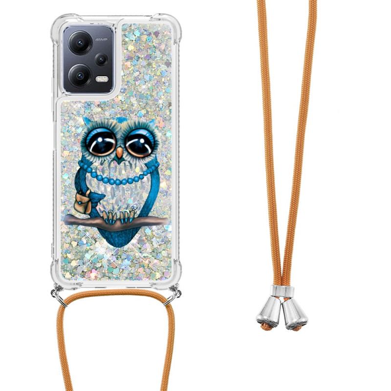 Capa Para Poco X5 5G De celular Cordão De Lantejoulas Miss Owl