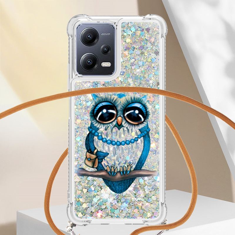 Capa Para Poco X5 5G De celular Cordão De Lantejoulas Miss Owl