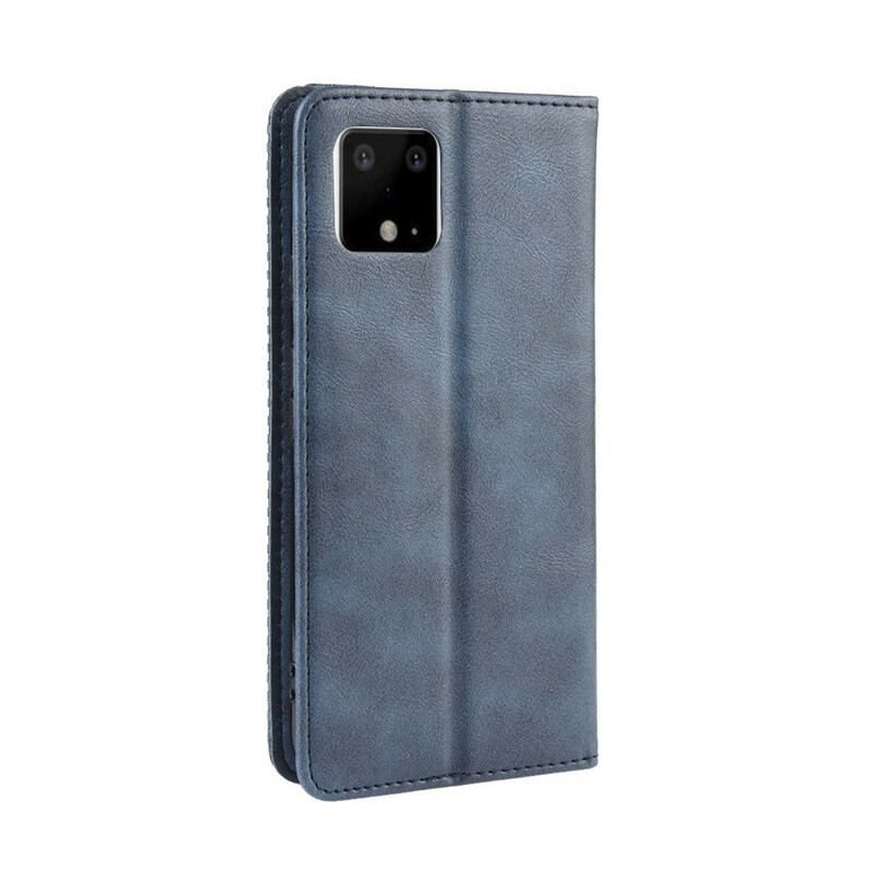 Capa De Celular Para Google Pixel 4 XL Flip Efeito Couro Vintage Estilizado