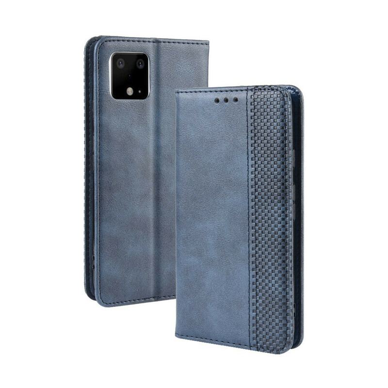 Capa De Celular Para Google Pixel 4 XL Flip Efeito Couro Vintage Estilizado