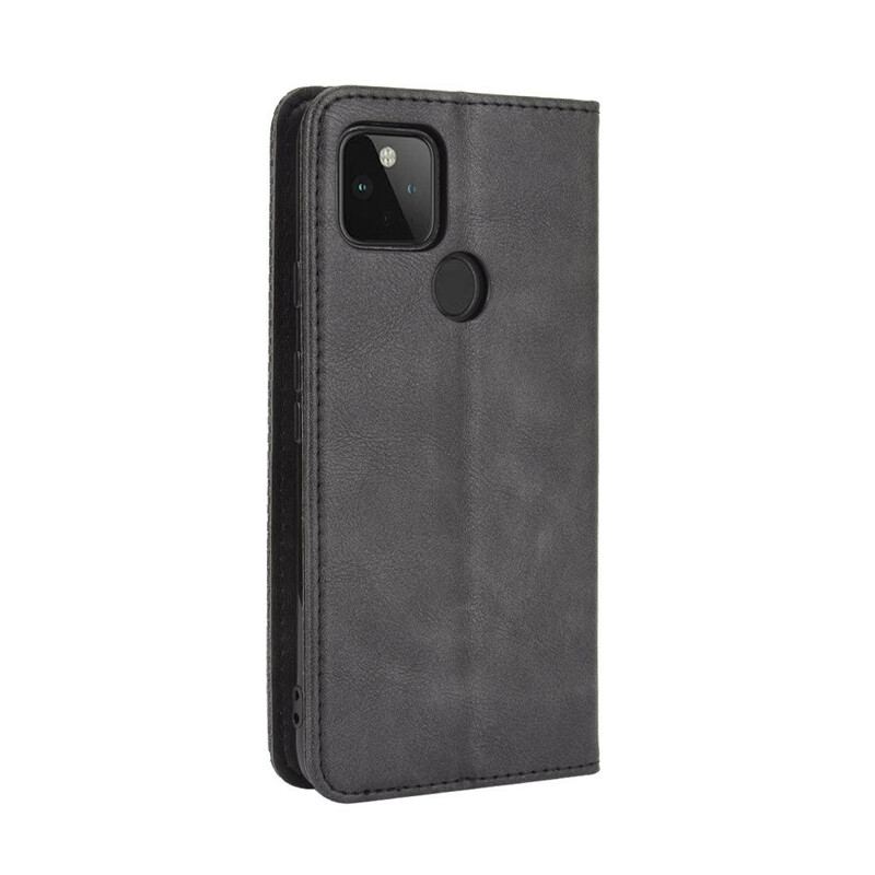 Capa De Celular Para Google Pixel 4A 5G Flip Efeito Couro Vintage Estilizado 5g