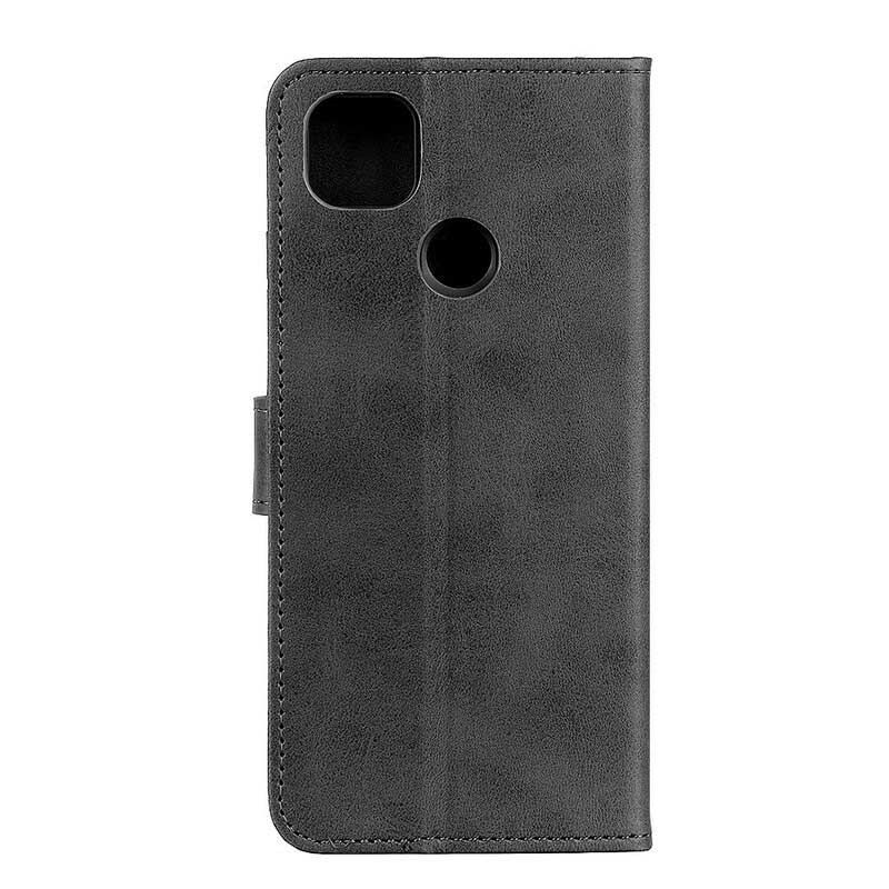 Capa De Couro Para Google Pixel 4A 5G Efeito De Couro Fosco Retrô