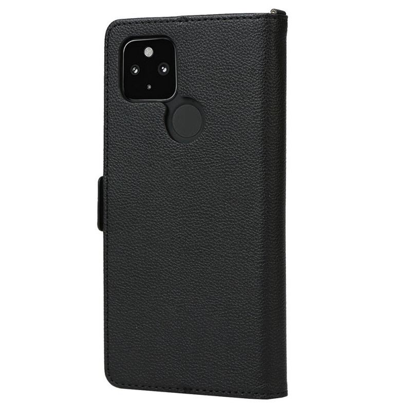 Capa Flip Para Google Pixel 4A 5G De Cordão Coração De Tiras