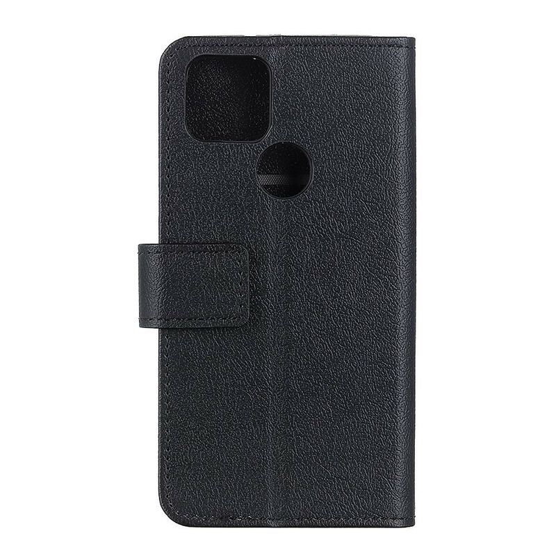 Capa Flip Para Google Pixel 4A 5G Efeito Couro Clássico