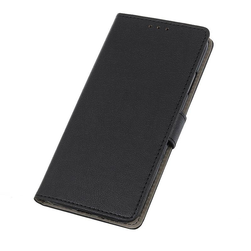 Capa Flip Para Google Pixel 4A 5G Efeito Couro Clássico