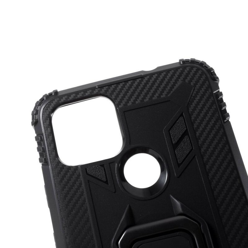 Capa Para Google Pixel 4A 5G Anel E Fibra De Carbono