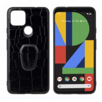 Capa Para Google Pixel 4A 5G Suporte De Anel Estilo Crocodilo