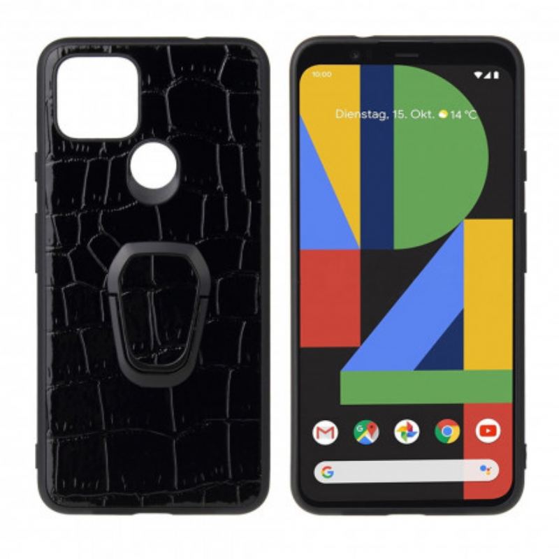 Capa Para Google Pixel 4A 5G Suporte De Anel Estilo Crocodilo