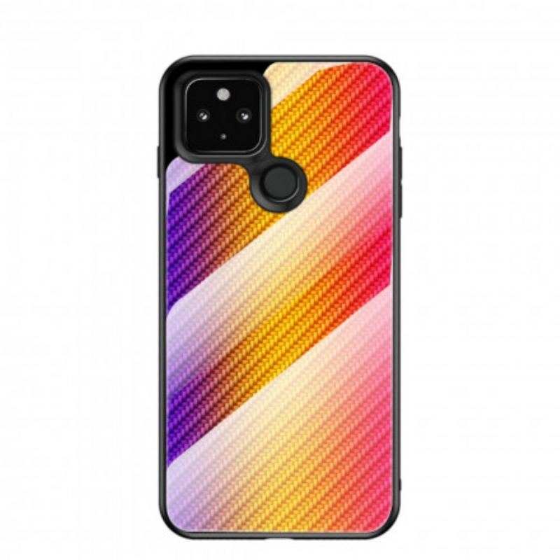 Capa Para Google Pixel 4A 5G Vidro Temperado De Fibra De Carbono