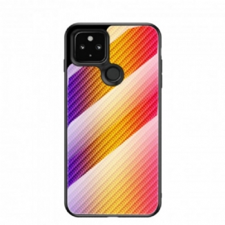 Capa Para Google Pixel 4A 5G Vidro Temperado De Fibra De Carbono