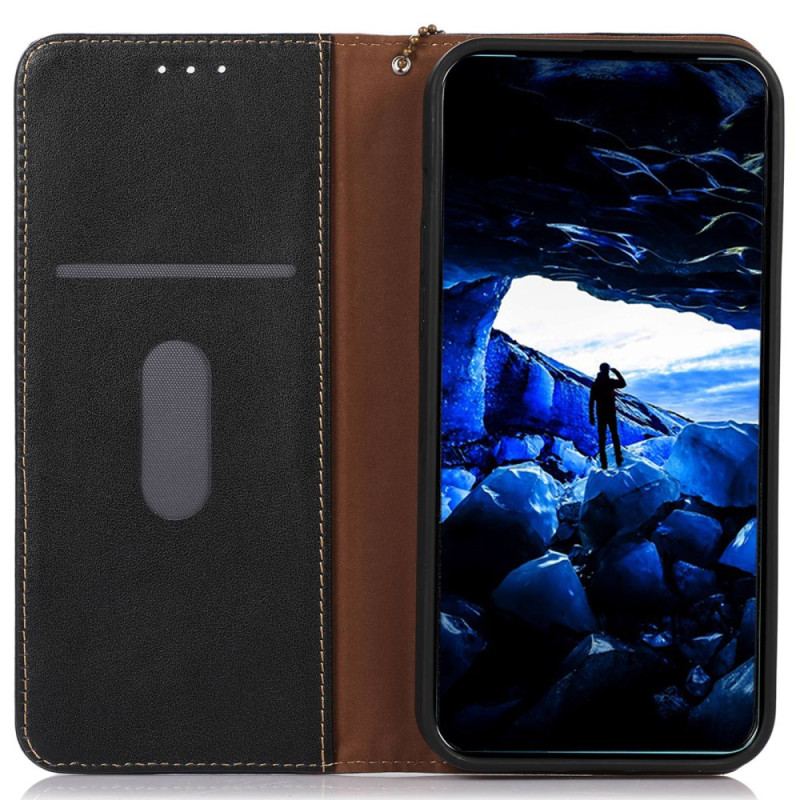 Capa De Celular Para Xiaomi 13 Lite Flip Couro Genuíno Rfid Khazneh