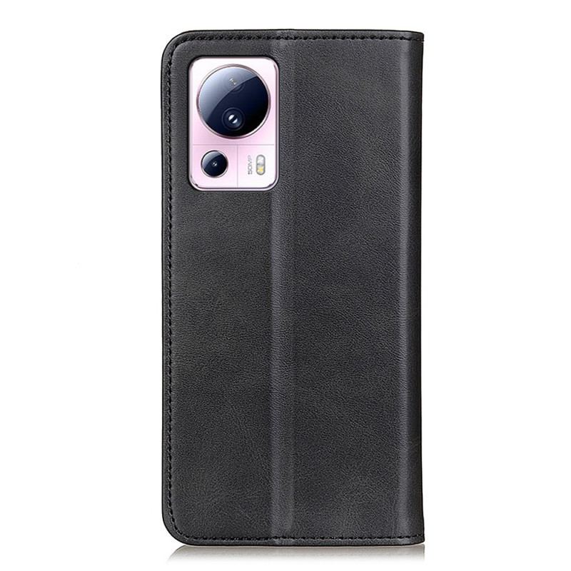 Capa De Celular Para Xiaomi 13 Lite Flip Couro Rachado