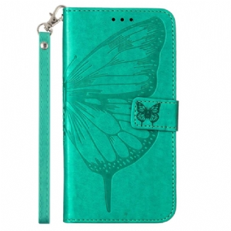 Capa De Couro Para Xiaomi 13 Lite Design De Borboleta Com Cordão