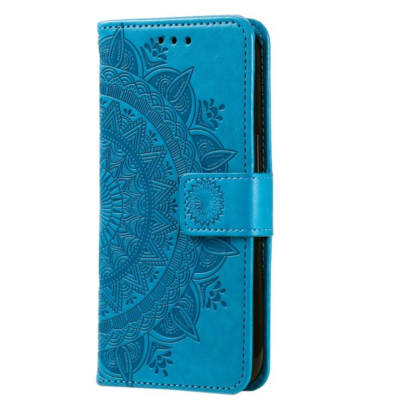 Capa De Couro Para Xiaomi 13 Lite Mandala Sol Com Cordão