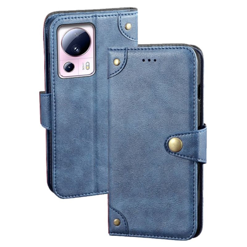 Capa De Couro Para Xiaomi 13 Lite Vintage Idewei