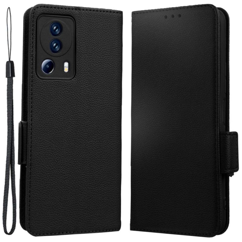 Capa Em Pele Para Xiaomi 13 Lite Muito Fino Com Alça