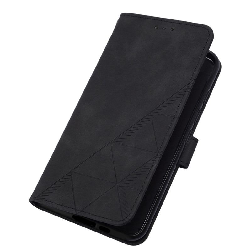 Capa Flip Para Xiaomi 13 Lite De Cordão Cintas Triângulos