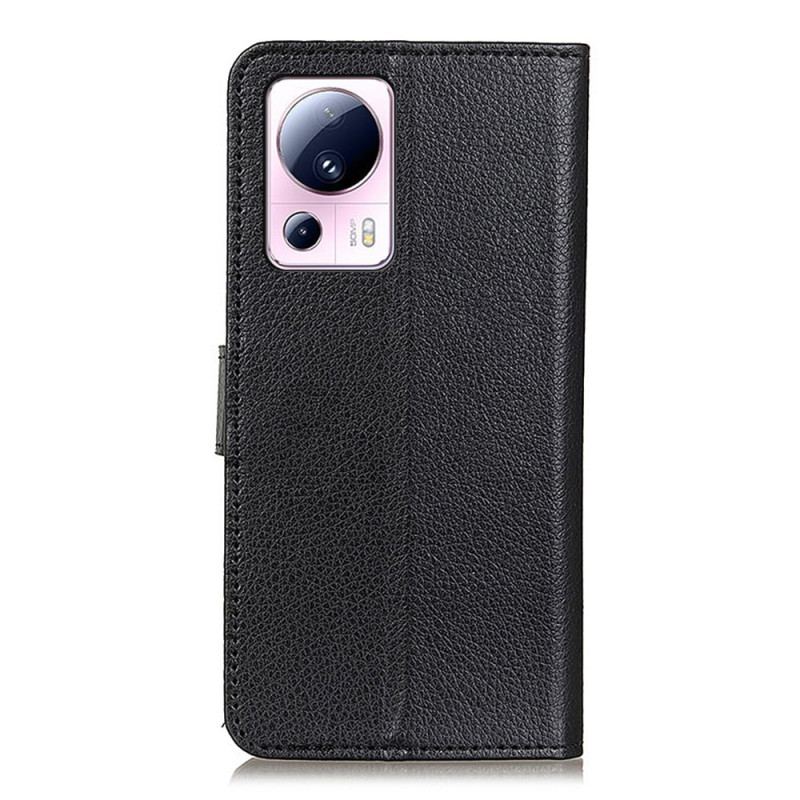 Capa Flip Para Xiaomi 13 Lite Couro Falso Tradicional