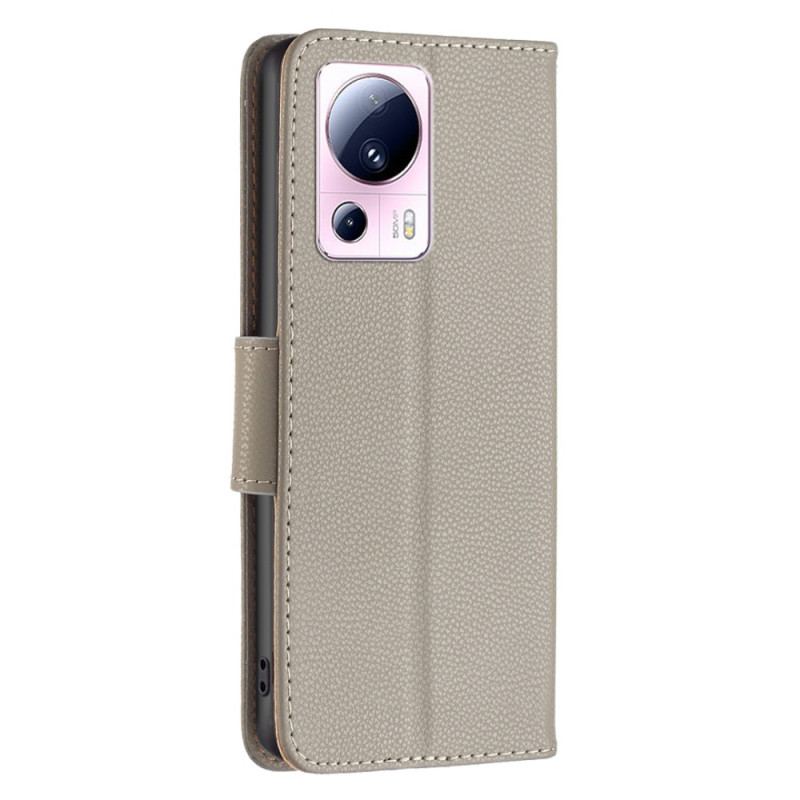 Capa Flip Para Xiaomi 13 Lite Fecho Oblíquo De Lichia