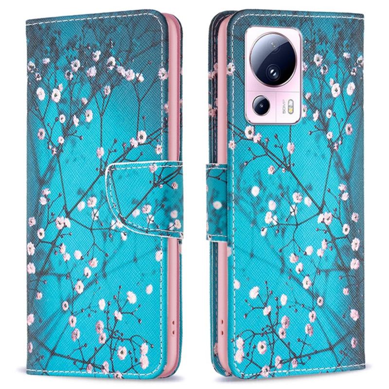 Capa Flip Para Xiaomi 13 Lite Ramos Floridos