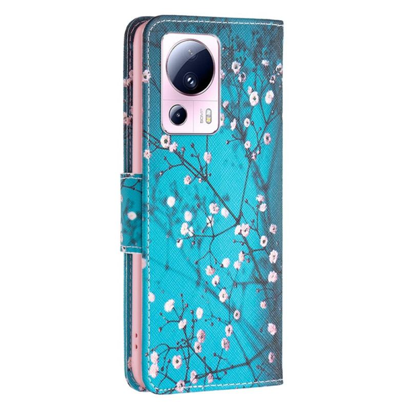 Capa Flip Para Xiaomi 13 Lite Ramos Floridos