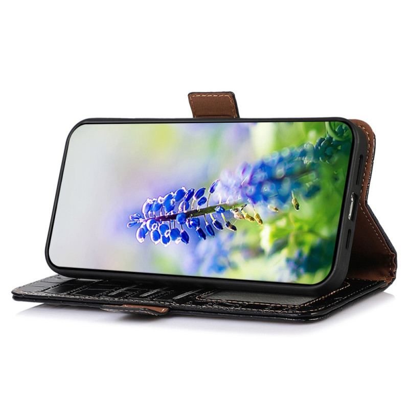 Capa Flip Para Xiaomi 13 Lite Rfid Estilo Crocodilo