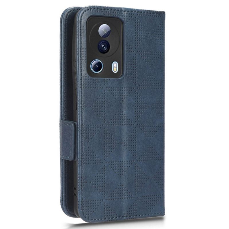 Capa Flip Para Xiaomi 13 Lite Triângulos Com Cordão