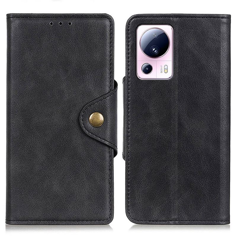 Capa Folio Para Xiaomi 13 Lite Botão Magnético